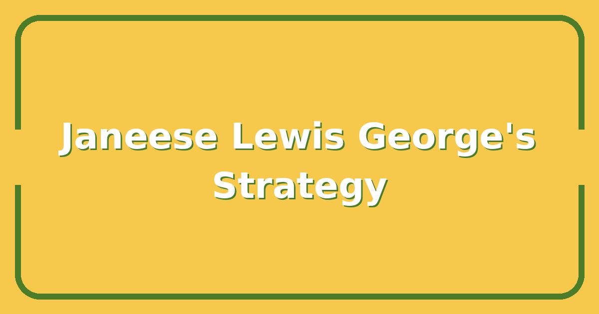 Janeese Lewis George’s Strategy for Winning D.C. Council Races in 2026