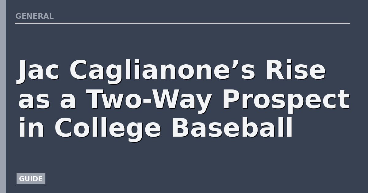 Jac Caglianone’s Rise as a Two-Way Prospect in College Baseball