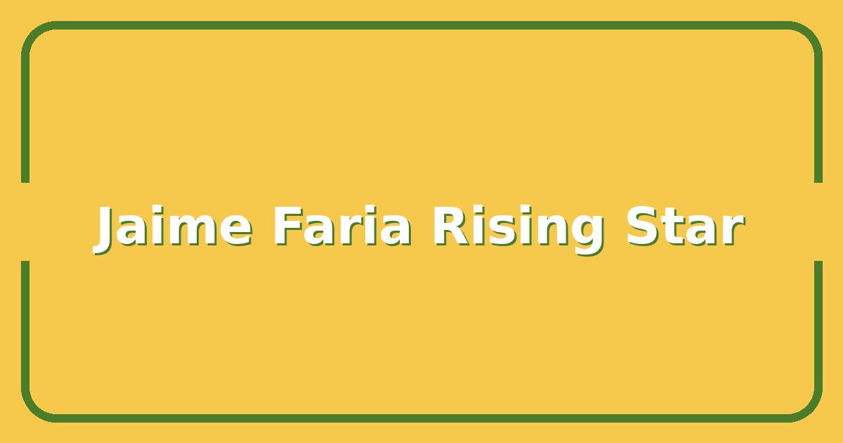 Jaime Faria, The Rising Star Reshaping Portuguese Tennis