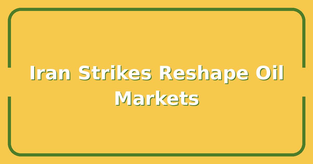 How Iran Strikes Could Reshape Global Oil Markets and Your Portfolio