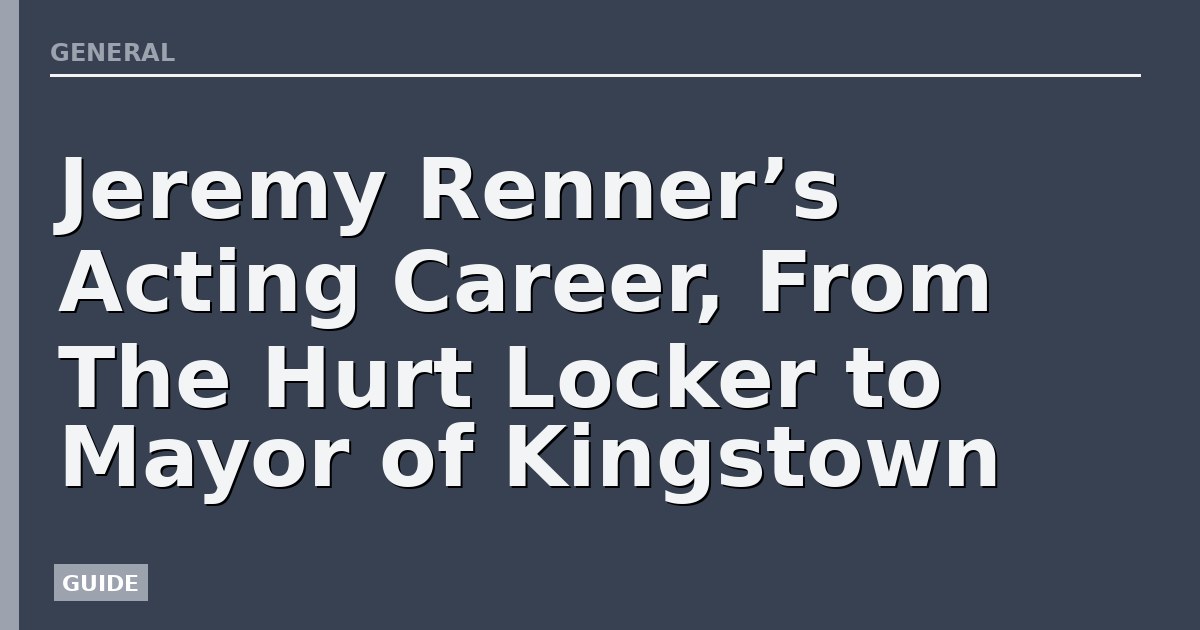 Jeremy Renner’s Acting Career, From The Hurt Locker to Mayor of Kingstown