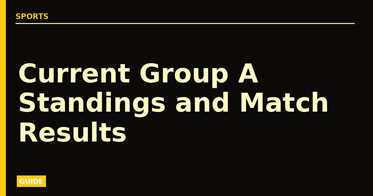 Current Group A Standings and Match Results