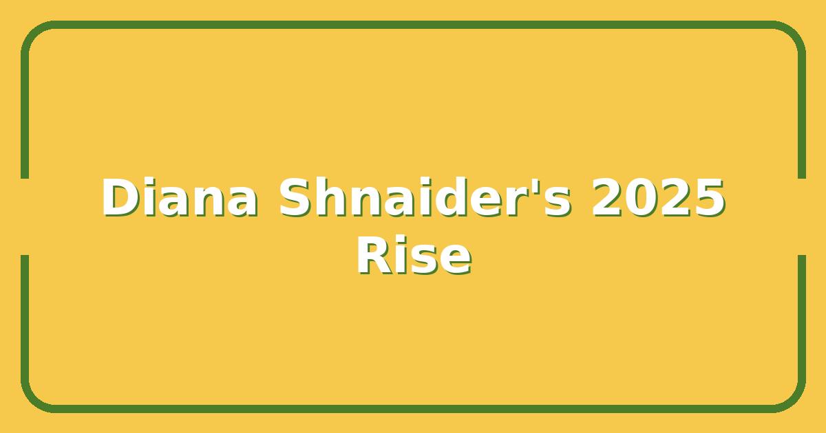 Diana Shnaider’s 2025 Rankings, Where She’s Winning and What’s Next