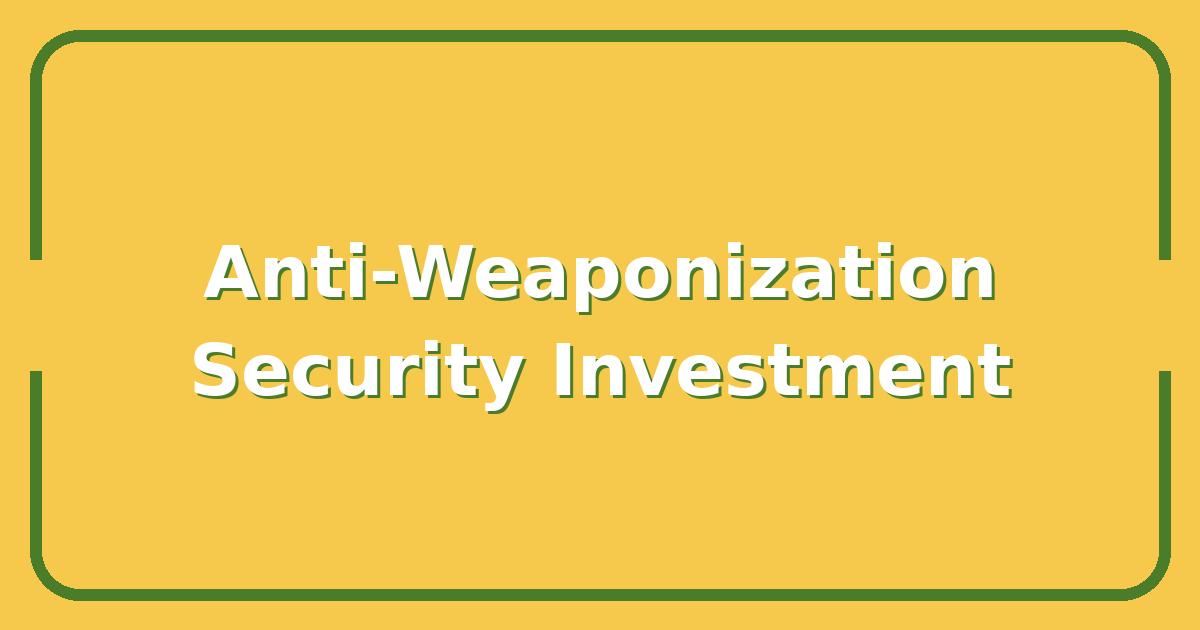 How the Anti Weaponization Fund Could Reshape Global Security Investment