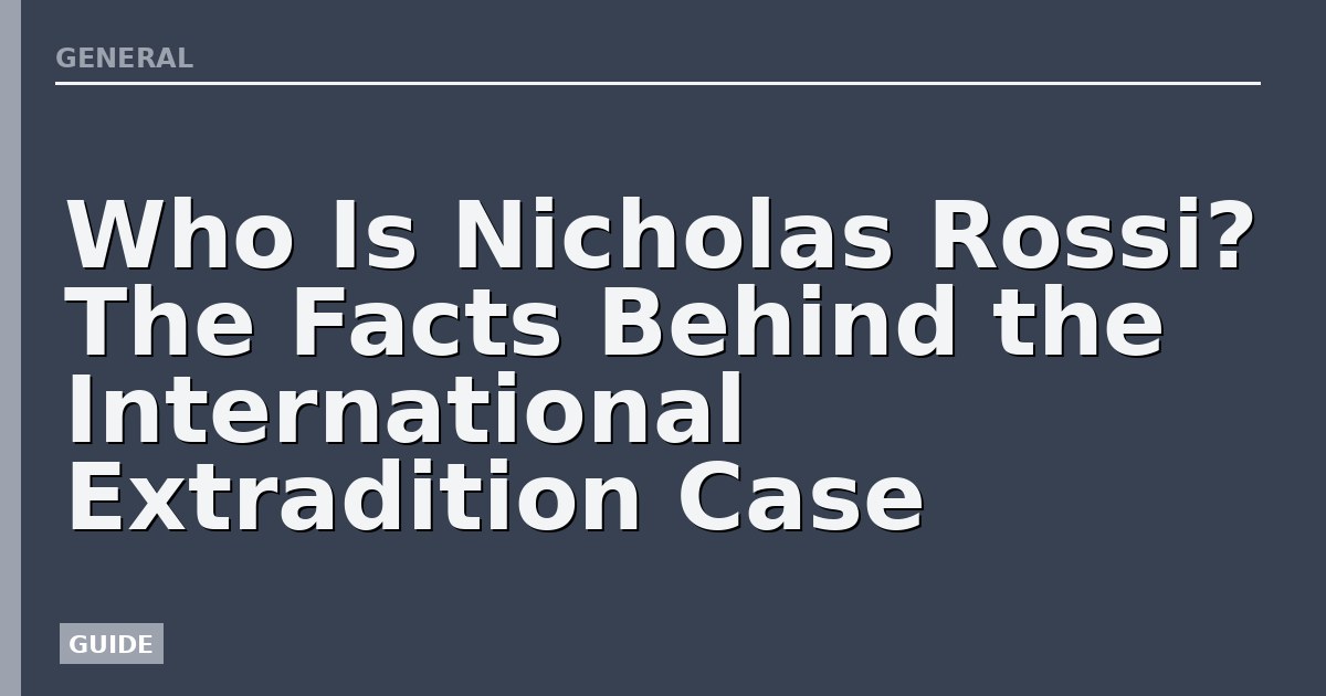 Who Is Nicholas Rossi? The Facts Behind the International Extradition Case