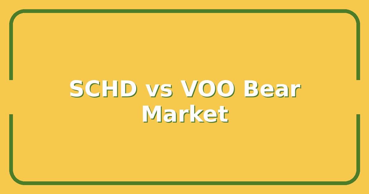 SCHD vs. VOO, Which ETF Wins for Dividend Growth in a Bear Market?