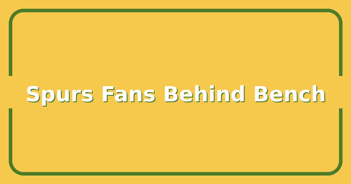 Spurs Fans Behind the Bench, How the Rowdiest Seats in the Arena Shift Game Momentum