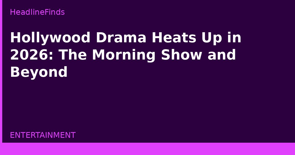 Hollywood Drama Heats Up in 2026: The Morning Show and Beyond