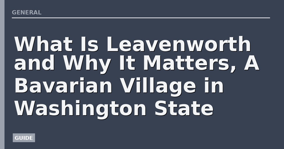 What Is Leavenworth and Why It Matters, A Bavarian Village in Washington State