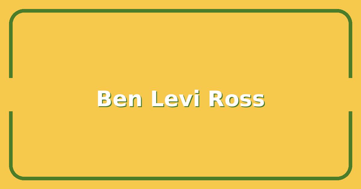 Who Is Ben Levi Ross? Inside the Career of the Rising Broadway Star