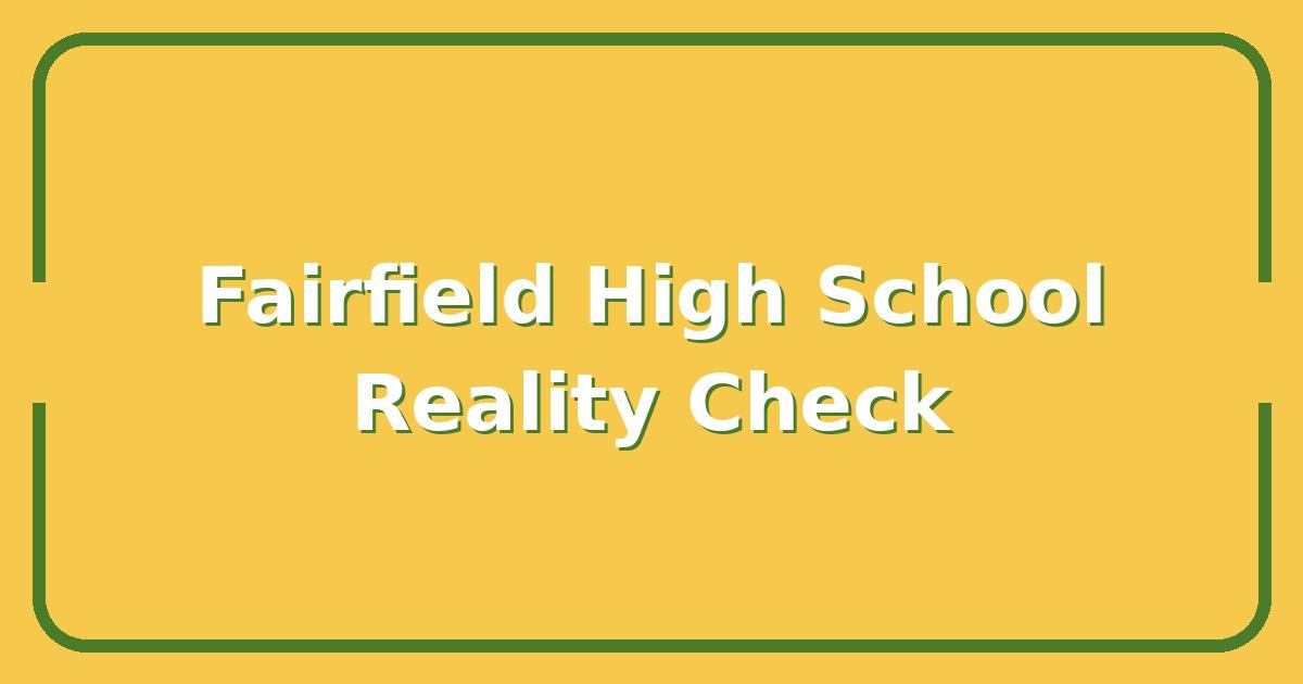 Fairfield High School Ratings vs. Reality, What Parents Are Saying Before Enrolling
