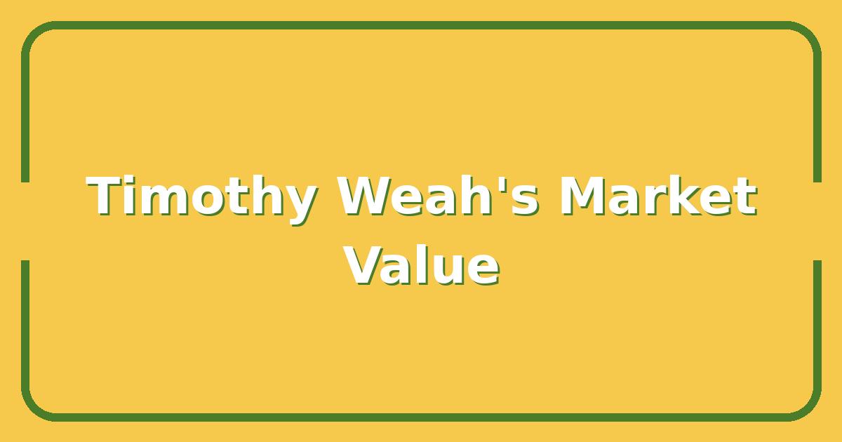 Timothy Weah’s 2025 Market Value, Is He Worth the Hype?