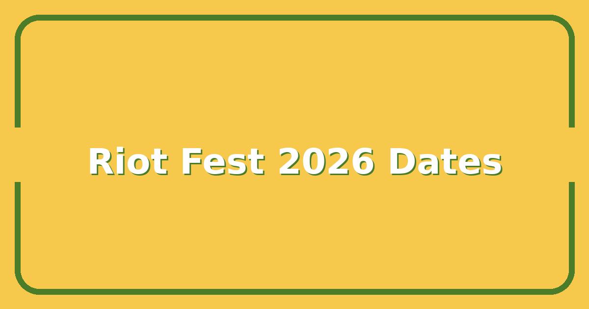 Riot Fest 2026, What the New Dates Mean for Your Chicago Trip