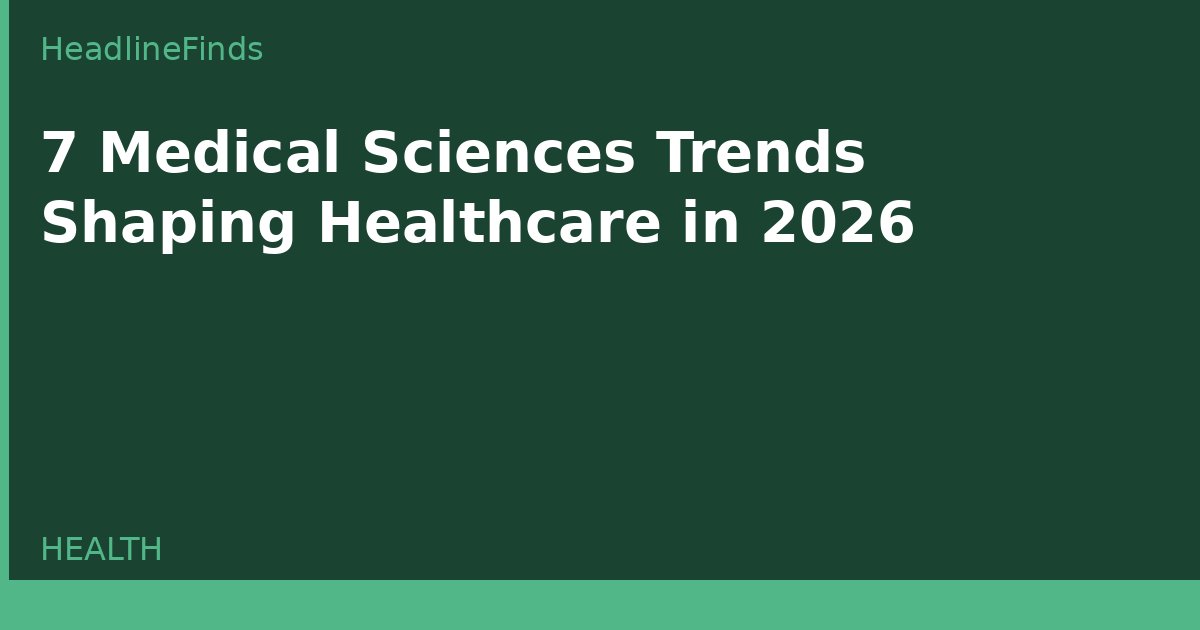 7 Medical Sciences Trends Shaping Healthcare in 2026