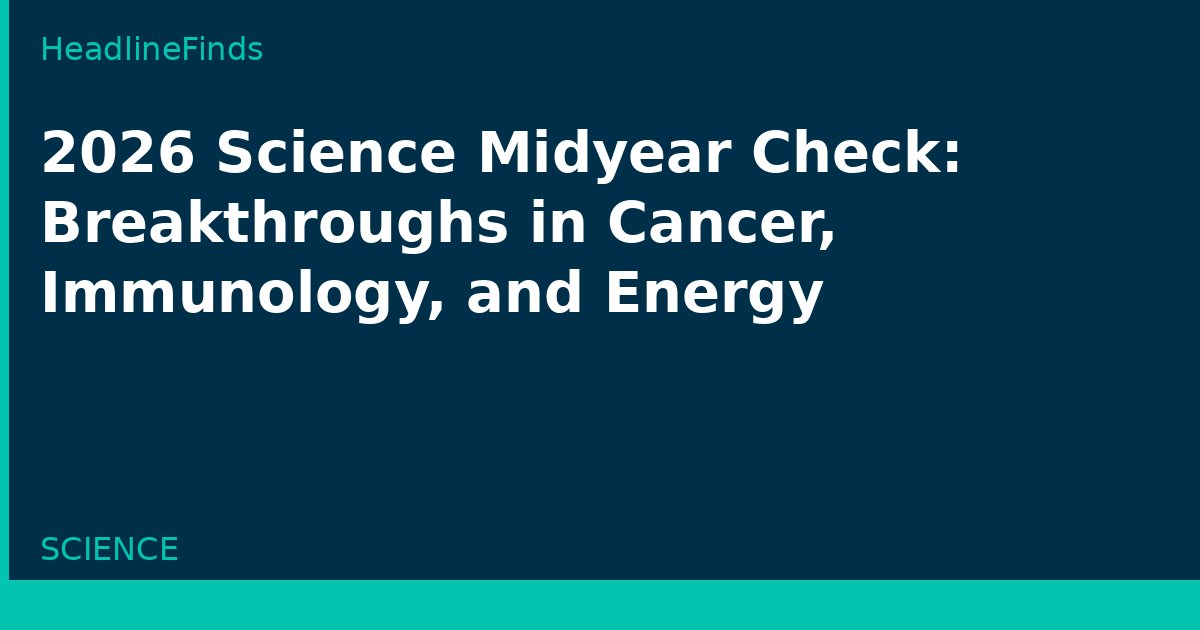 2026 Science Midyear Check: Breakthroughs in Cancer, Immunology, and Energy