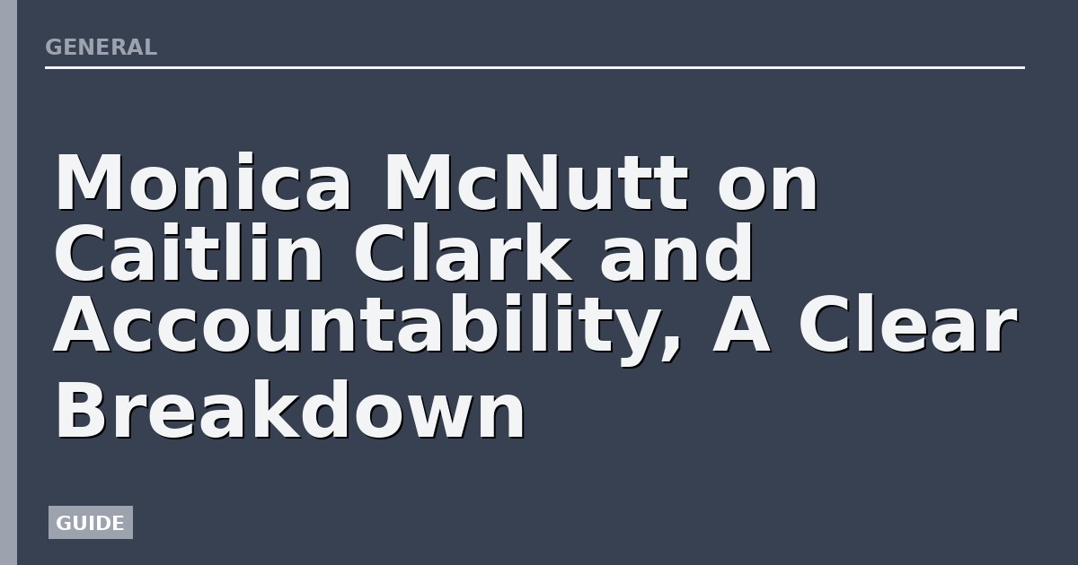 Monica McNutt on Caitlin Clark and Accountability, A Clear Breakdown