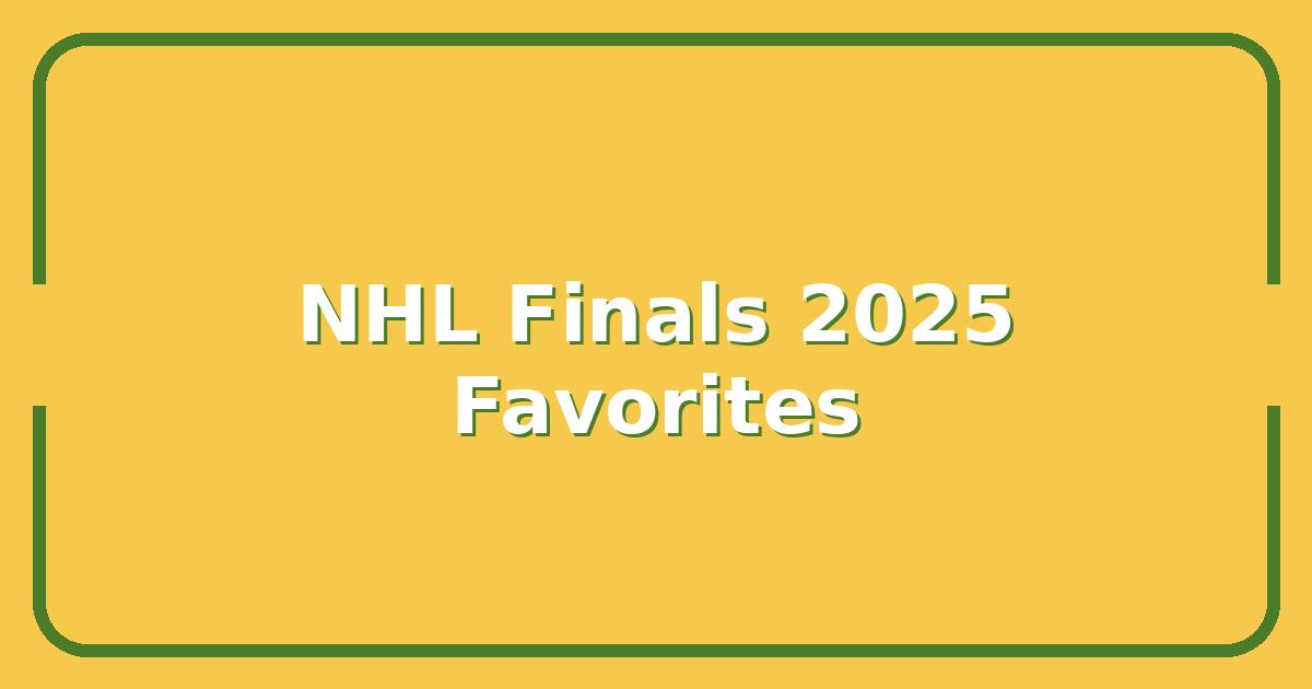 NHL Finals 2025, Who's the Favorite and Where to Watch Every Game
