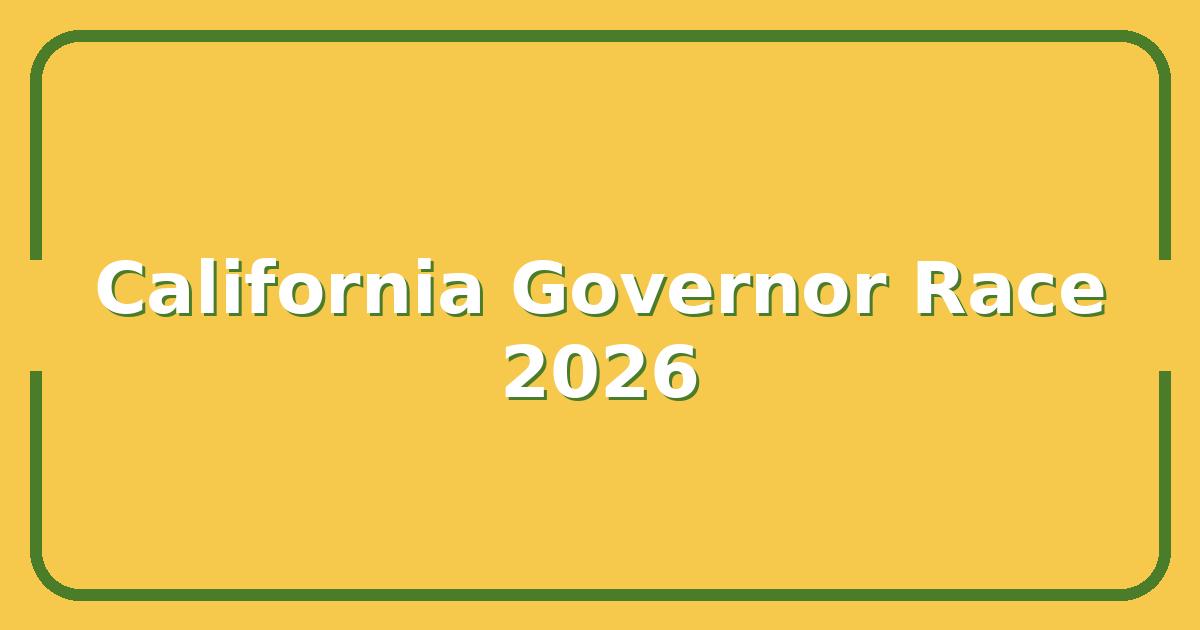 California Governor Race 2026, Who’s Running and What It Means for Voters