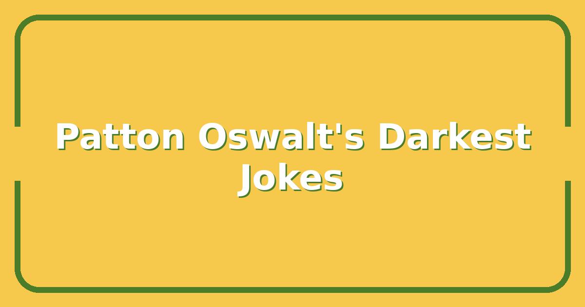 Patton Oswalt’s Netflix Special, Why His Darkest Jokes Hit Hardest