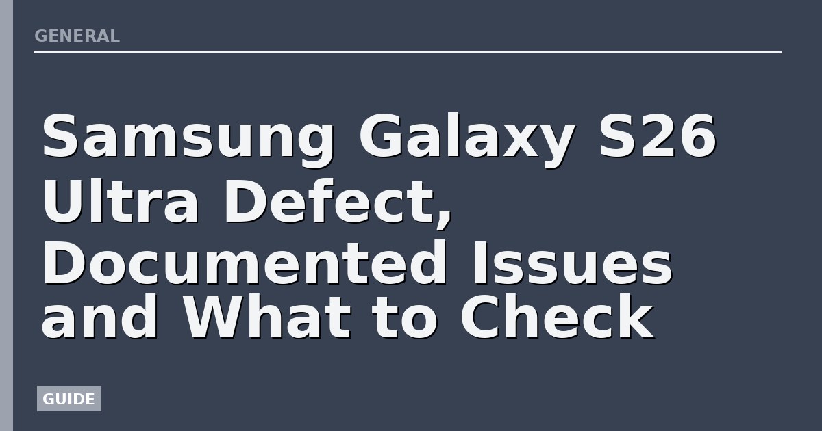 Samsung Galaxy S26 Ultra Defect, Documented Issues and What to Check
