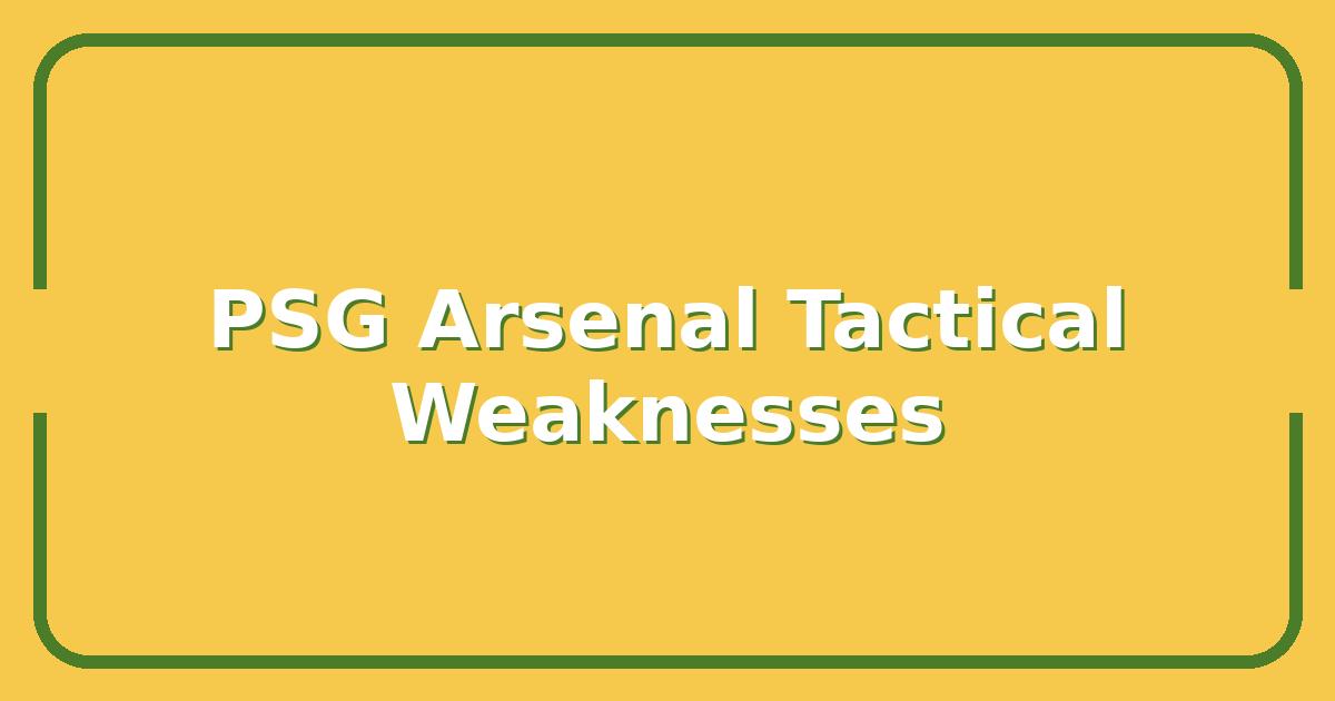 PSG vs Arsenal, 3 Tactical Weaknesses That Could Decide the Champions League Clash
