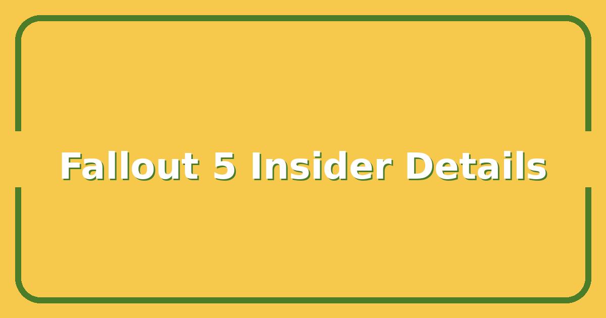 Fallout 5 Release Date, Setting, and What Bethesda Told Insiders