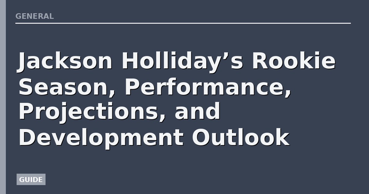 Jackson Holliday’s Rookie Season, Performance, Projections, and Development Outlook