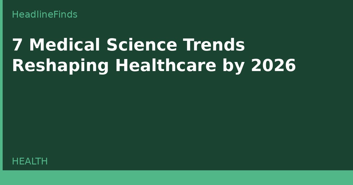7 Medical Science Trends Reshaping Healthcare by 2026