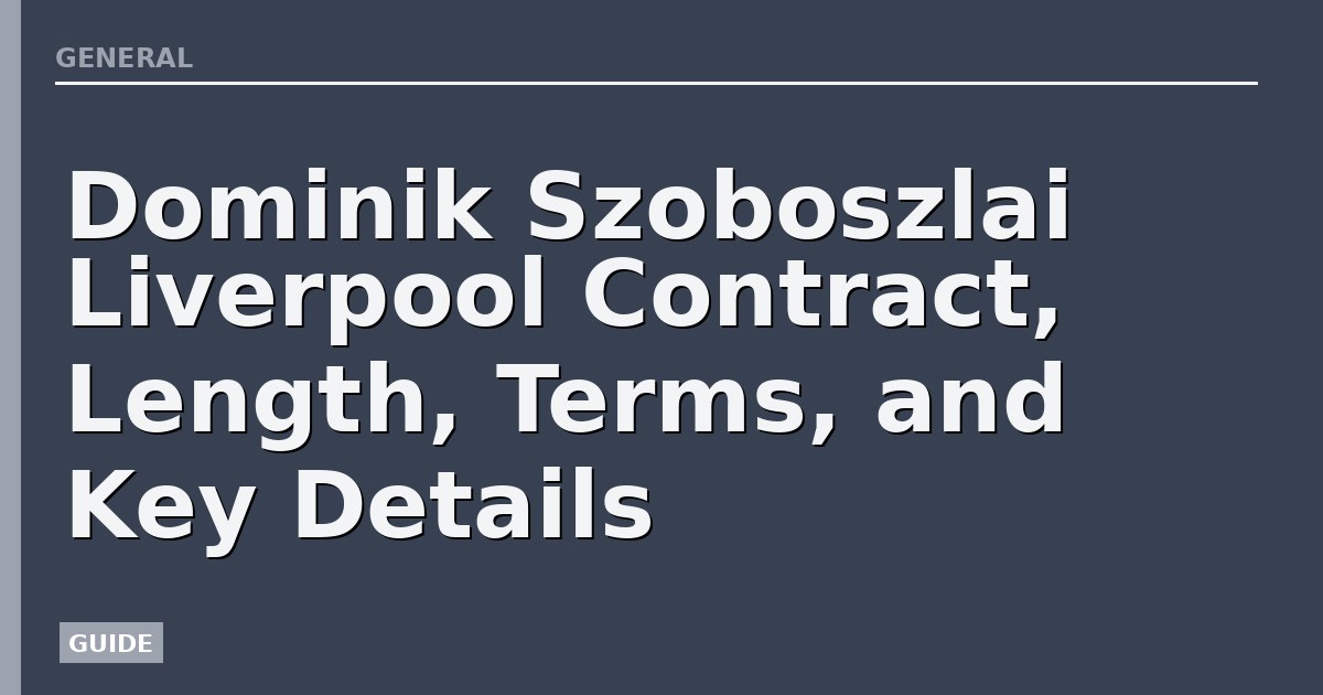 Dominik Szoboszlai Liverpool Contract, Length, Terms, and Key Details